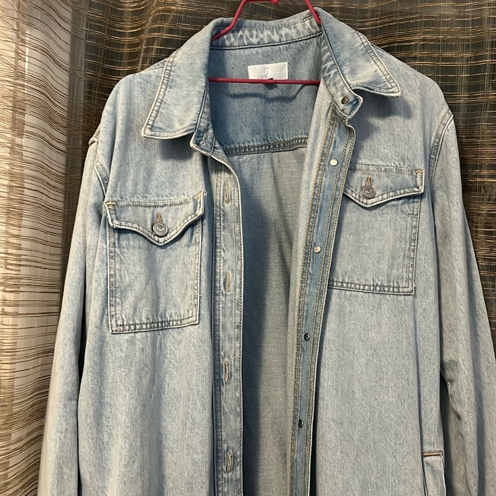 Seven of Mankind Long Jean Jacket with Waist Tie Great Condition
